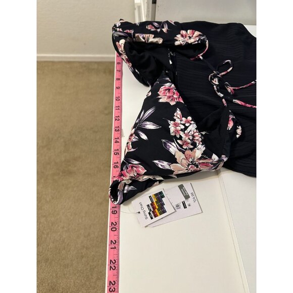 Tropical Floral Deep V neck Once Piece Swimsuit size XL Cheeky High Leg Travel - Picture 7 of 14